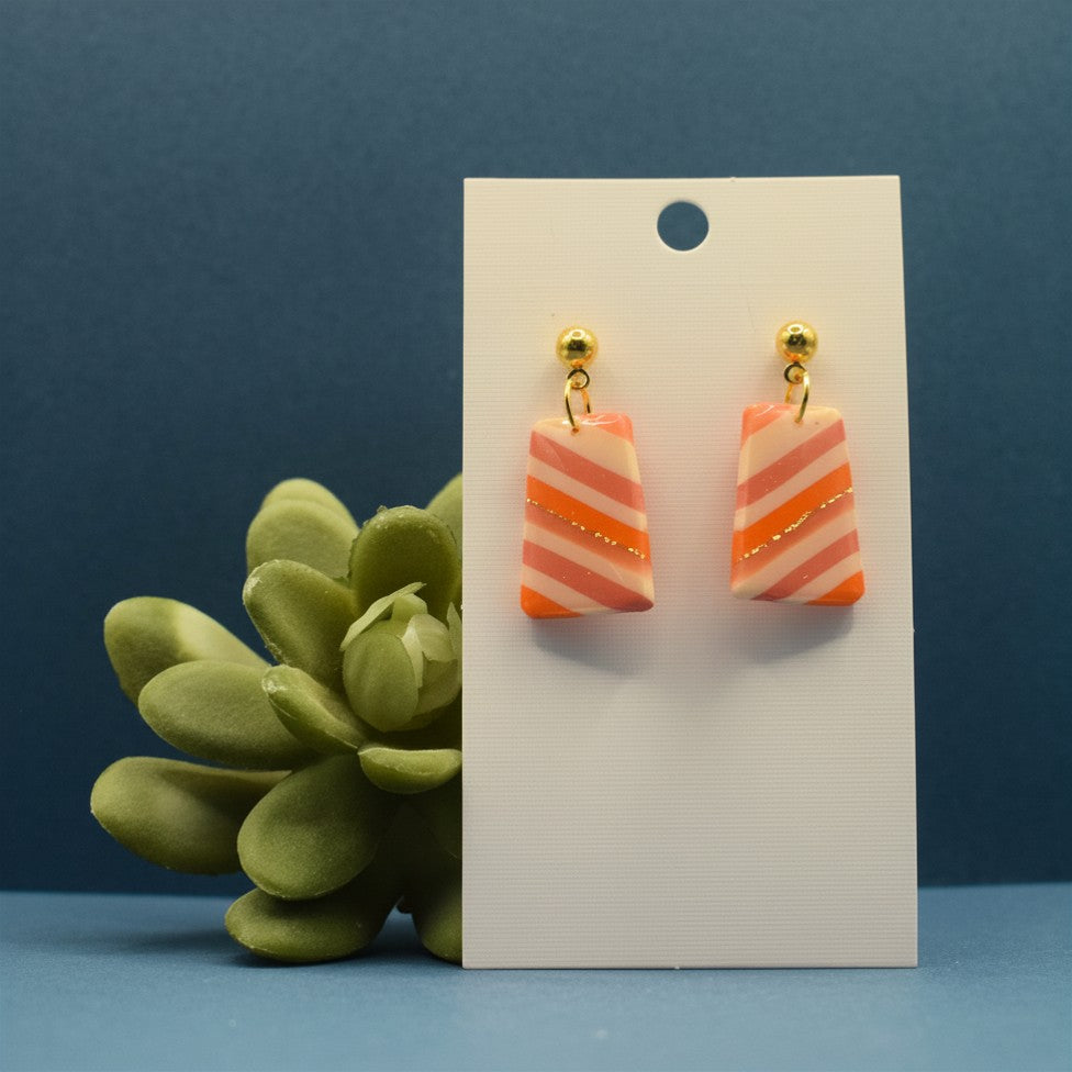 Candy Stripes - Tapered Rectangle Earrings
