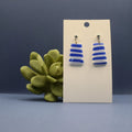 Deckchair Stripes Chunky Tapered Rectangle Dangle Earrings