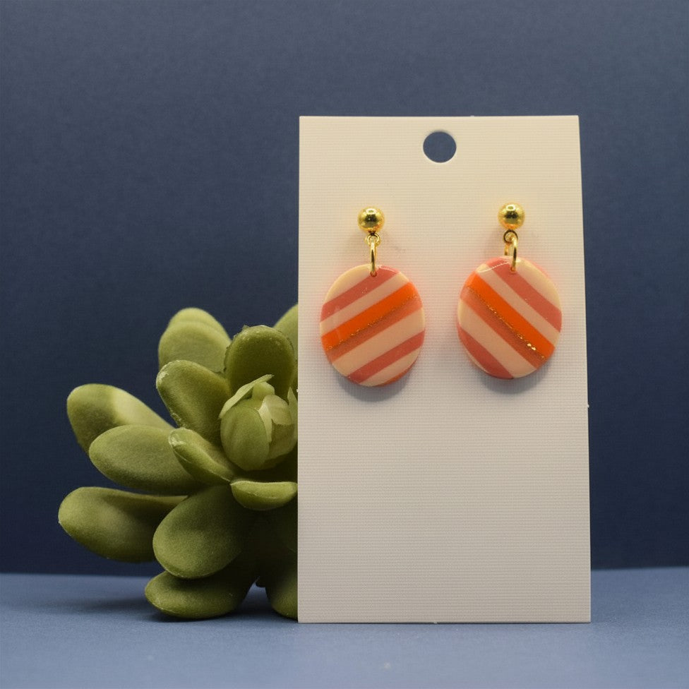 Candy Stripes — Oval Earrings