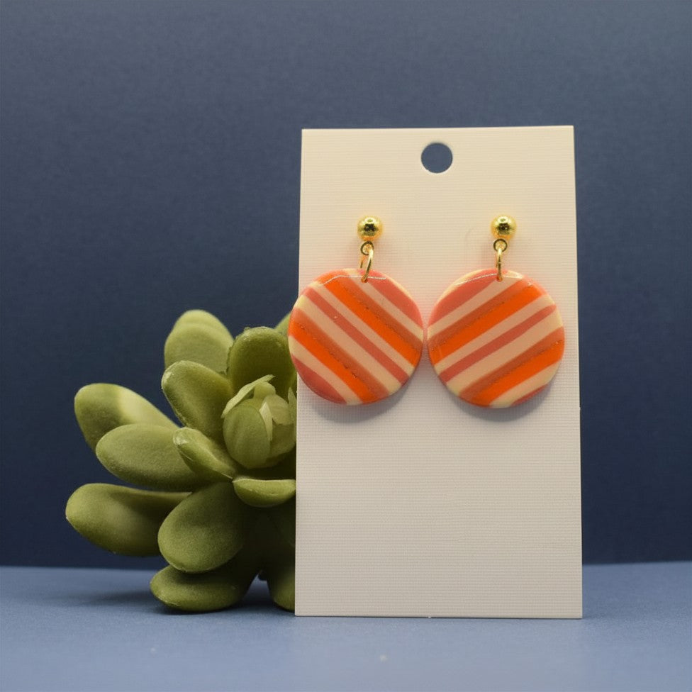 Candy Stripes — Circle Earrings
