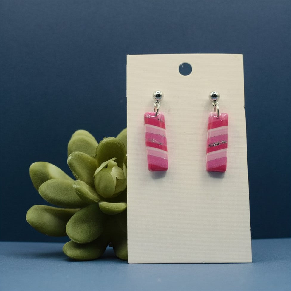Candy Stripes - Rectangle Earrings