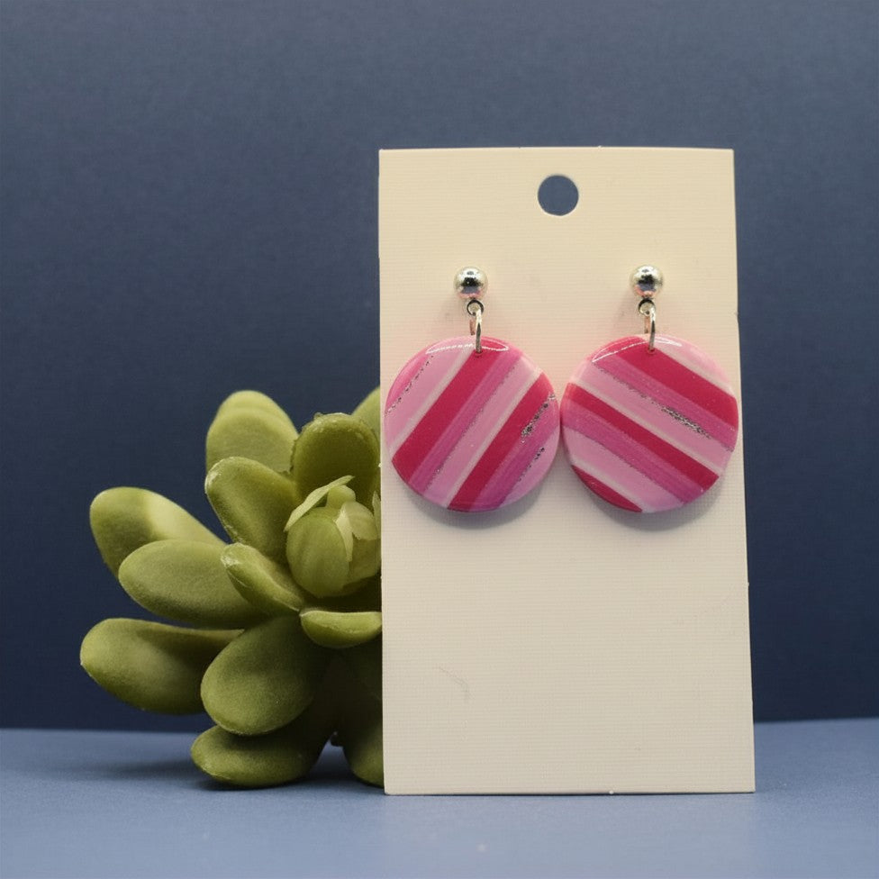 Candy Stripes — Circle Earrings