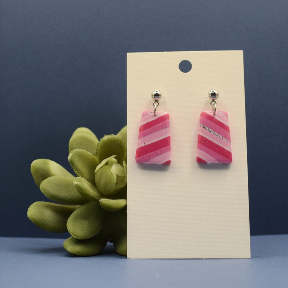 Candy Stripes - Tapered Rectangle Earrings