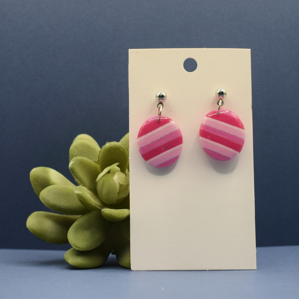 Candy Stripes — Oval Earrings