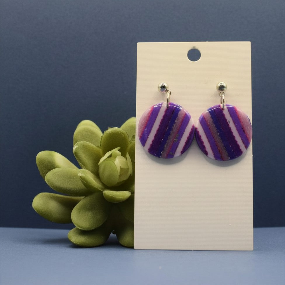 Candy Stripes — Circle Earrings