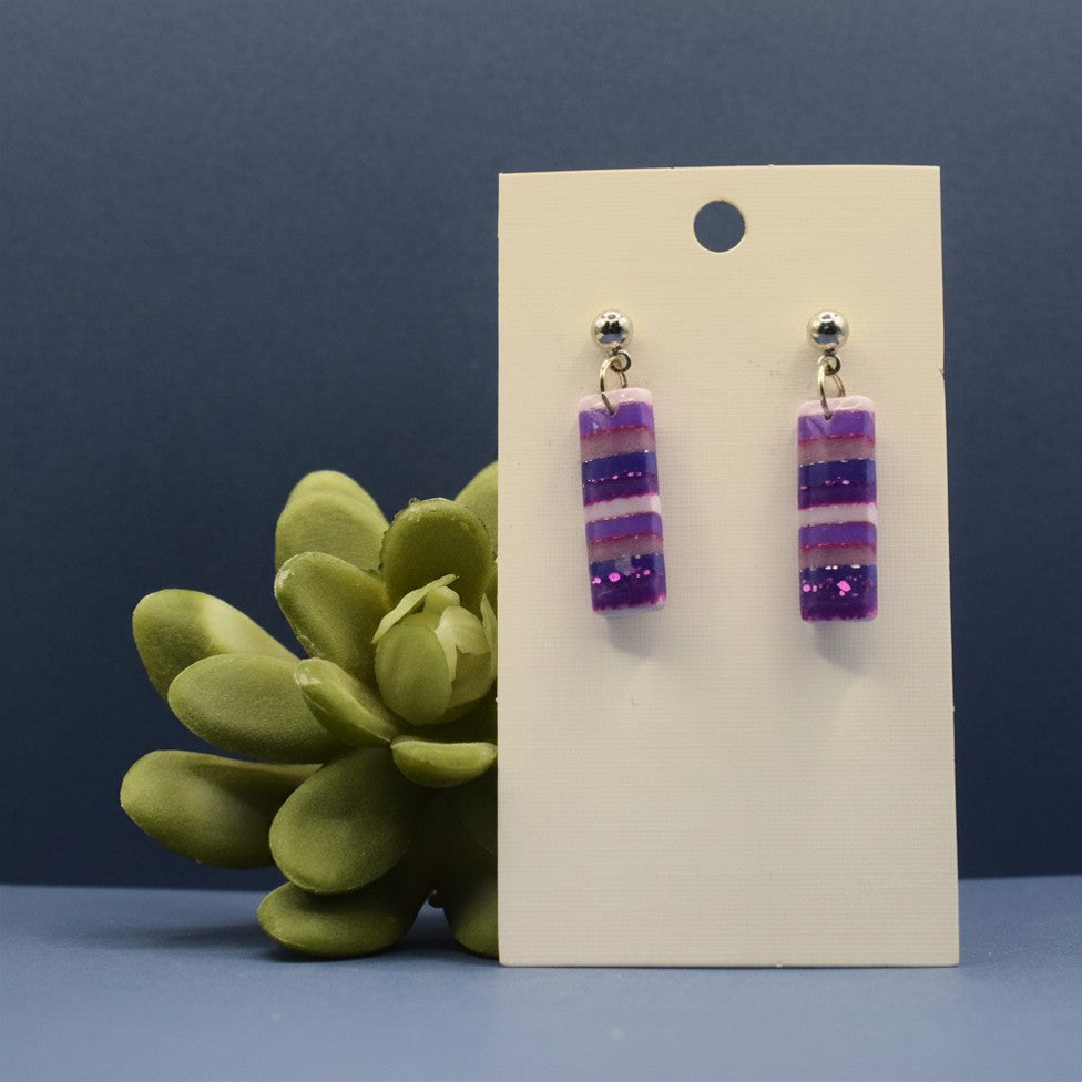 Candy Stripes - Rectangle Earrings