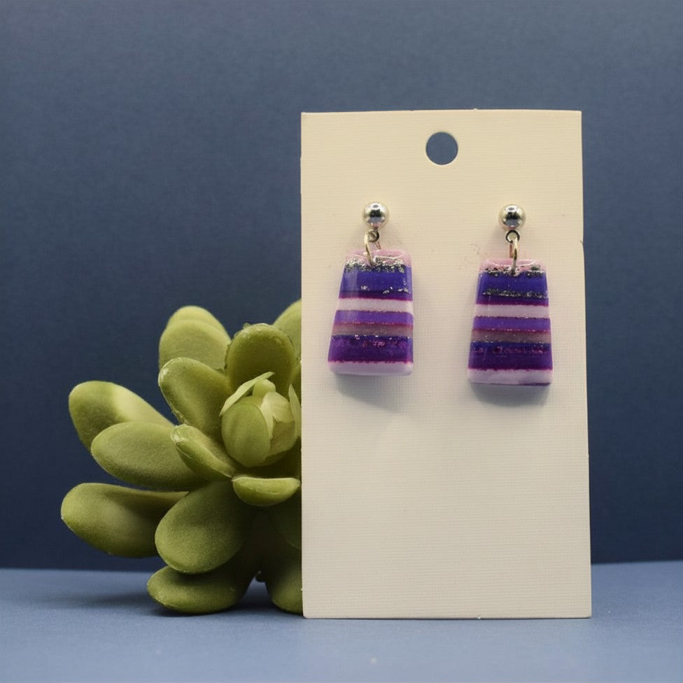Candy Stripes - Tapered Rectangle Earrings