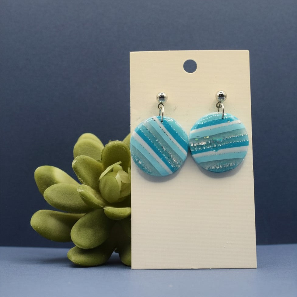 Candy Stripes — Circle Earrings