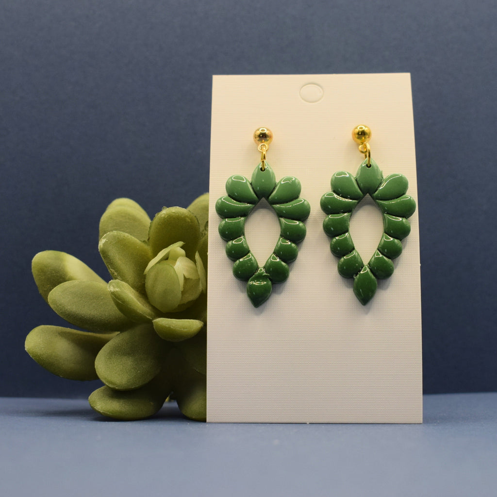 Ombré Bubble Drop Earrings - Green