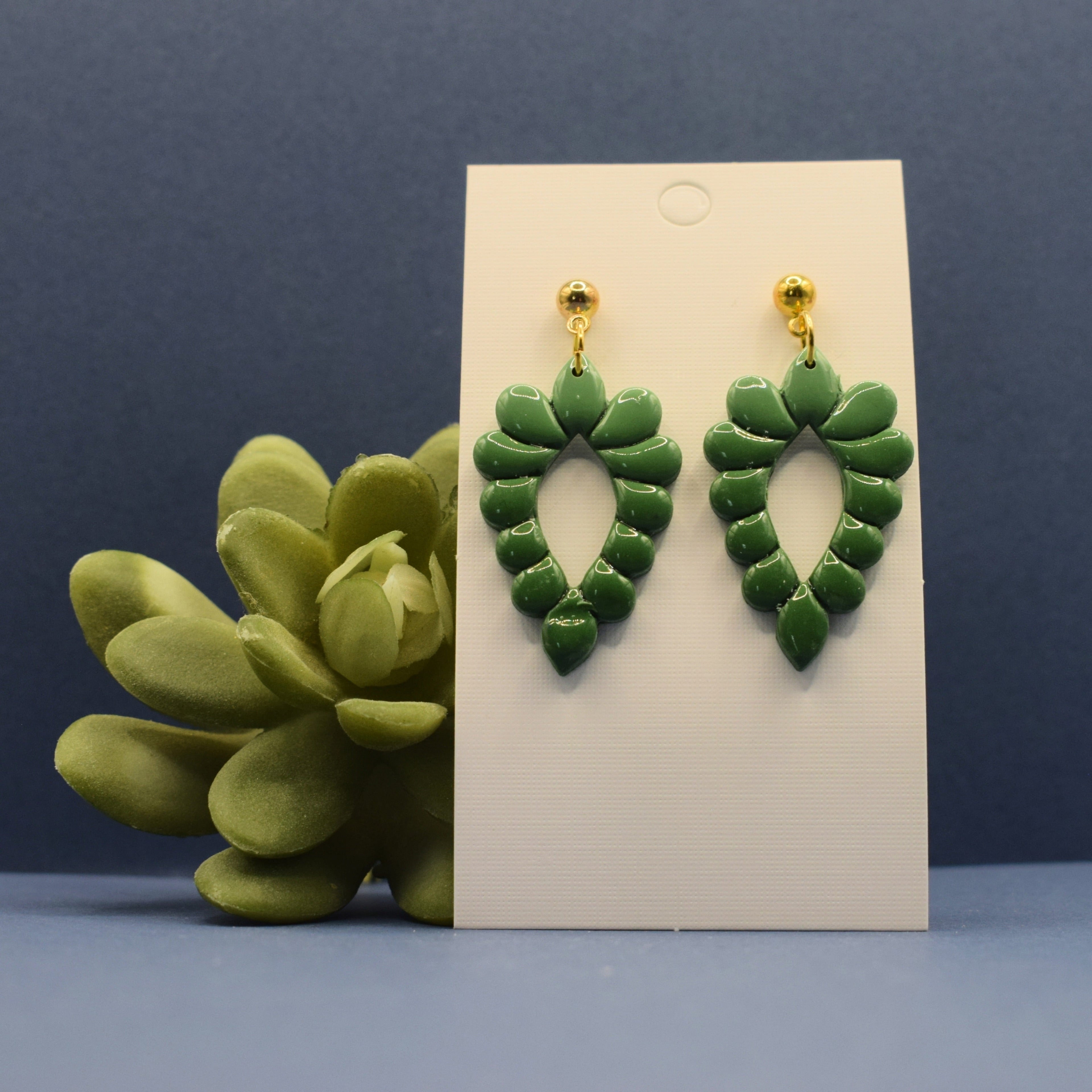 Ombré Bubble Drop Earrings - Green
