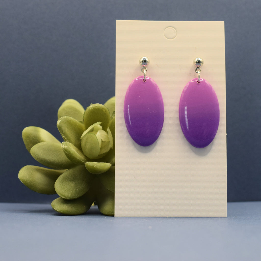Ombré Oval Dangle Earrings
