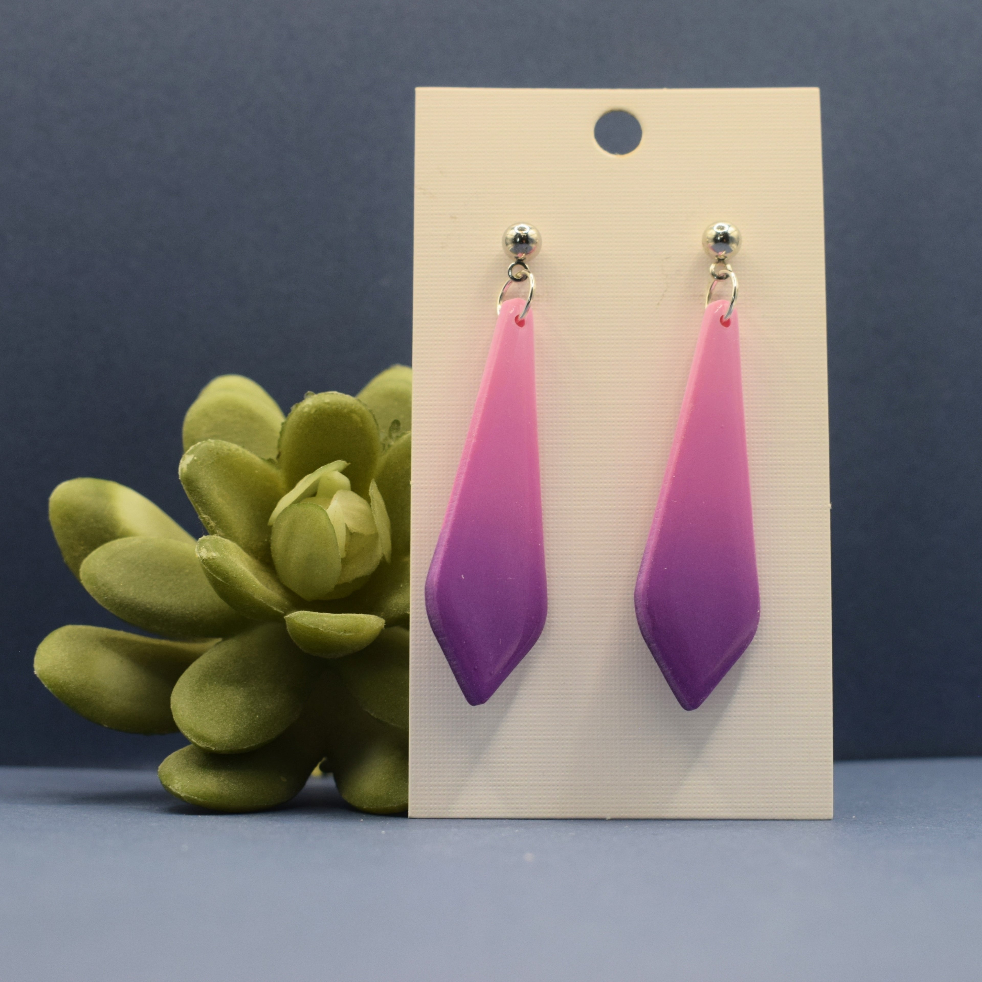 Ombré Long Diamond Dangle Earrings
