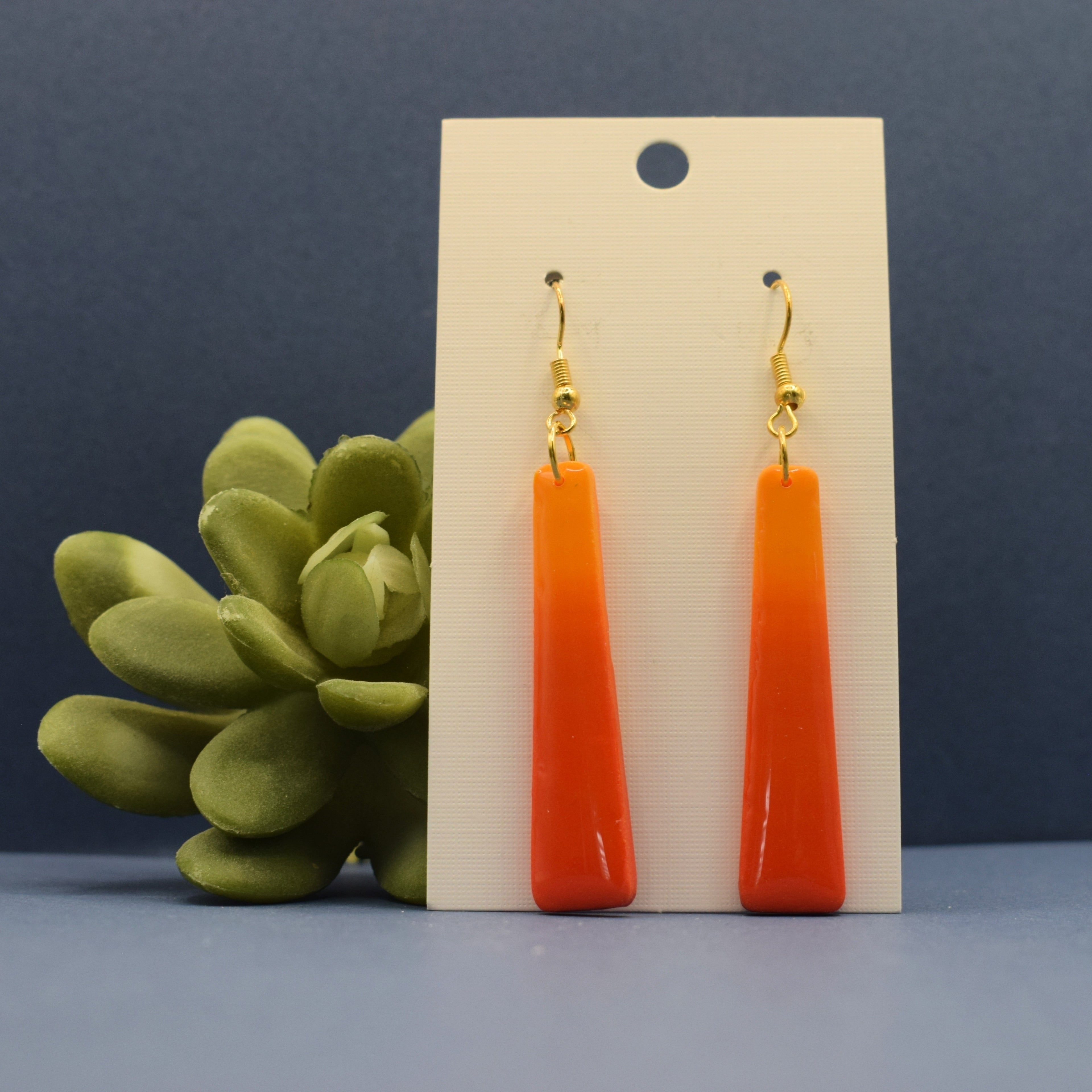 Ombré Long Tapered Bar Dangle Earrings