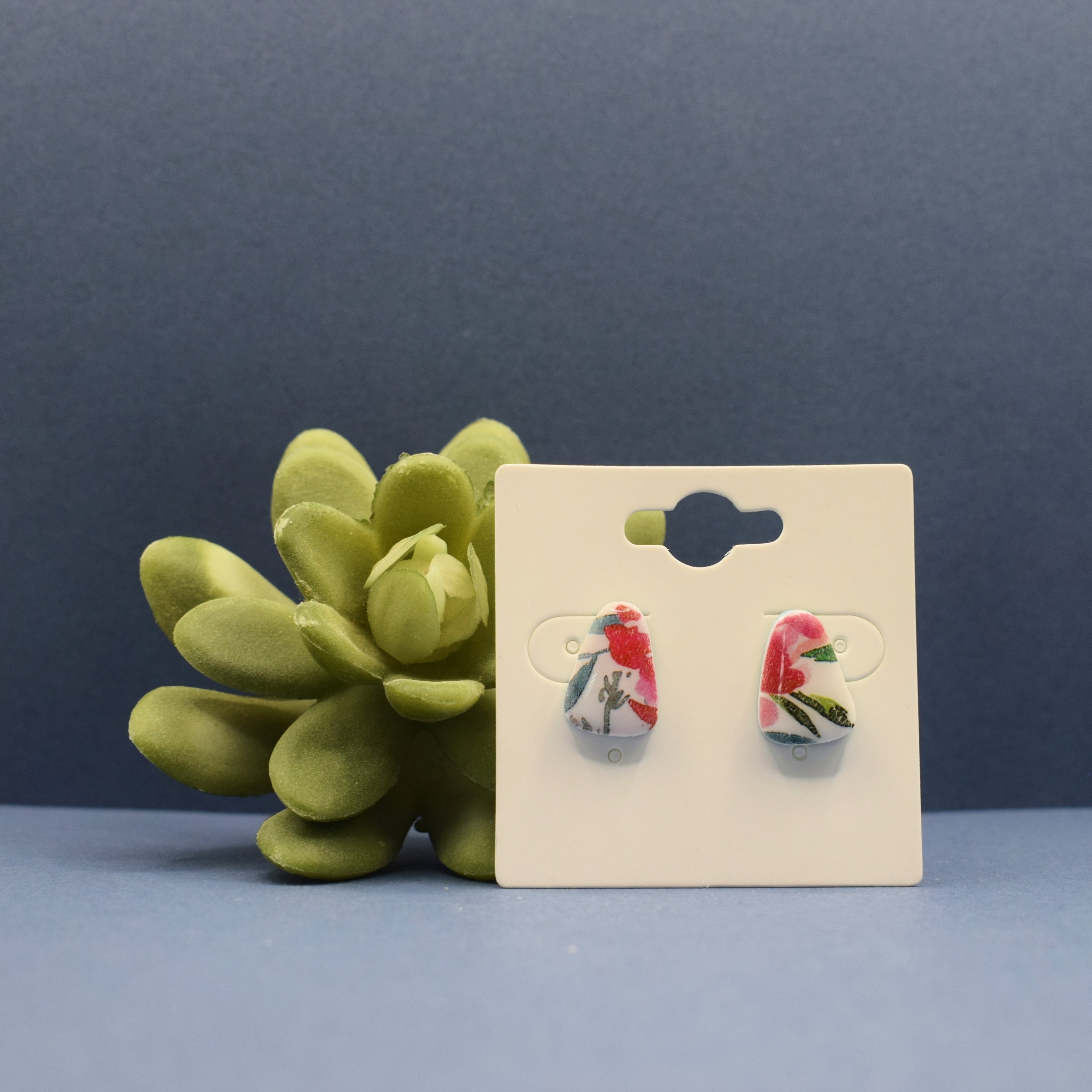 Floral Polymer Clay Stud Earrings
