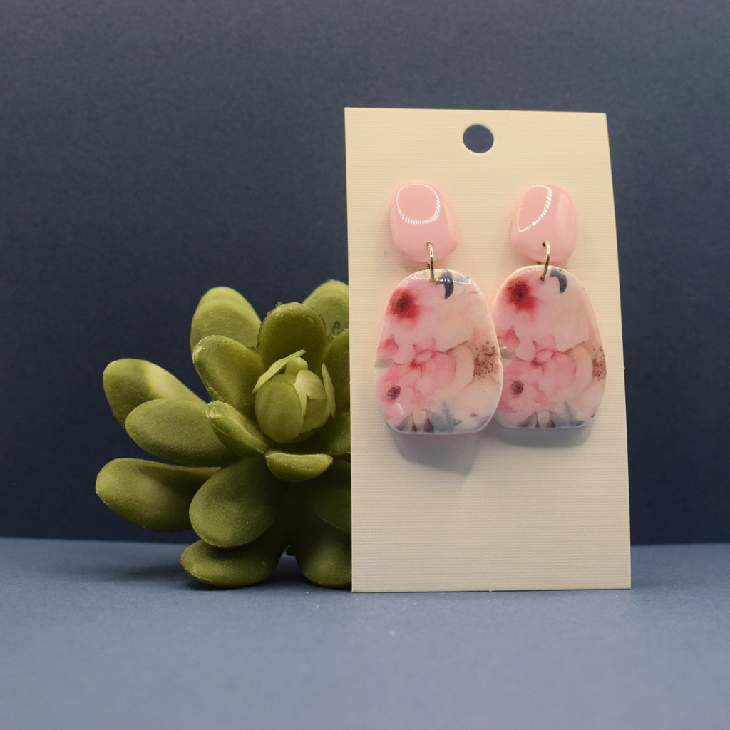 Organic Floral Polymer Clay Earrings