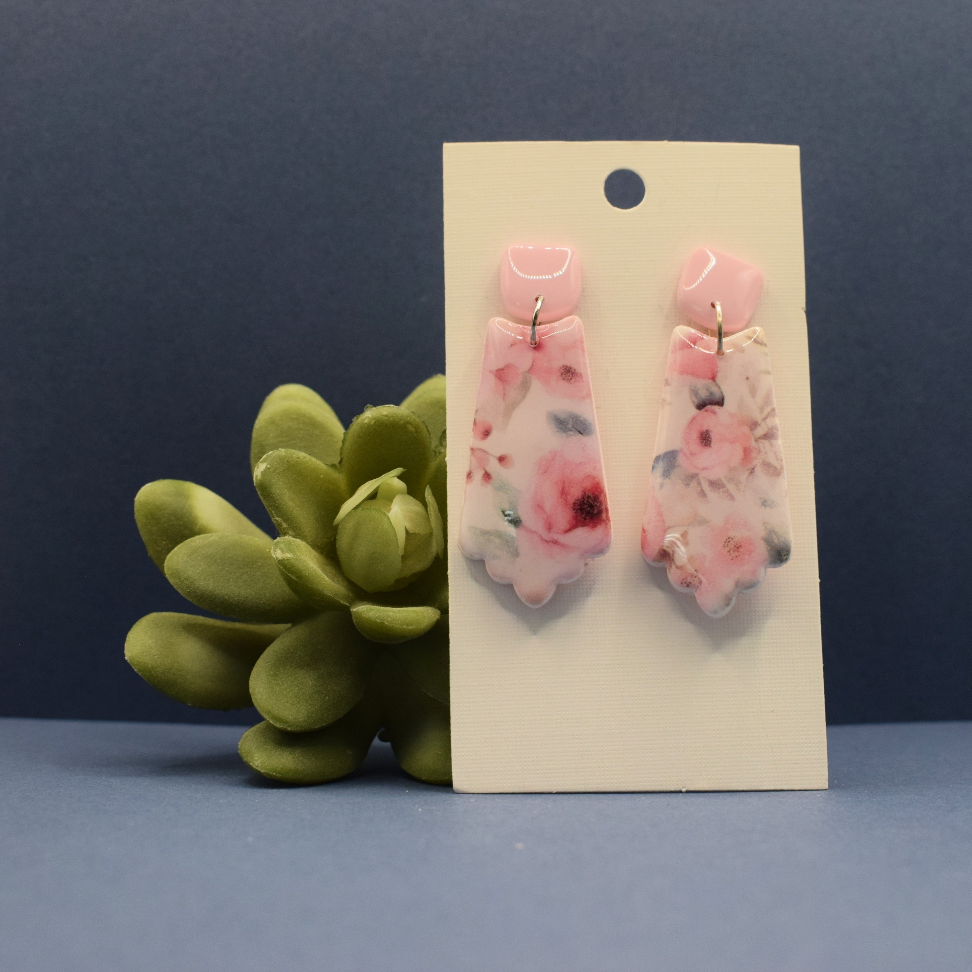 Gentle Fan Floral Polymer Clay Earrings