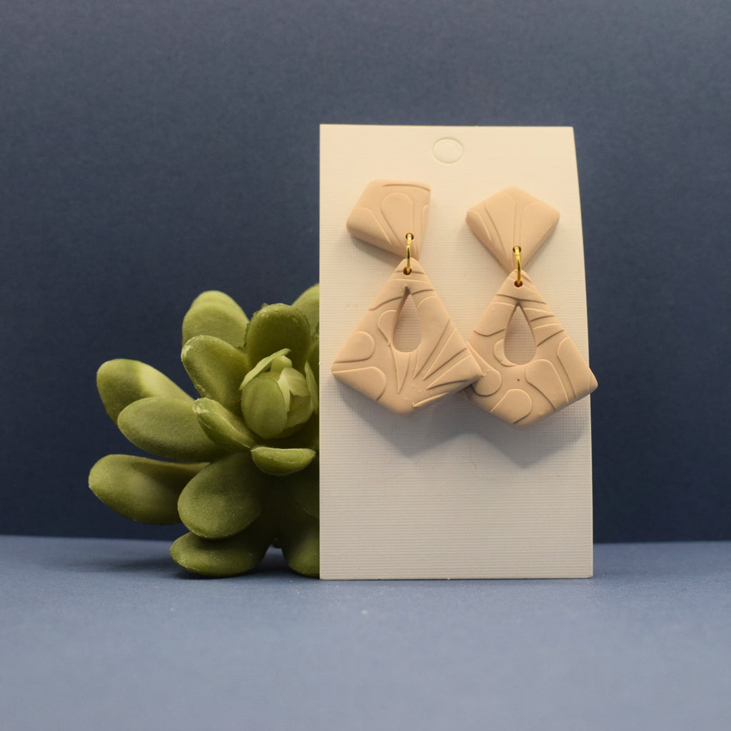 Fan Drop Polymer Clay Earrings