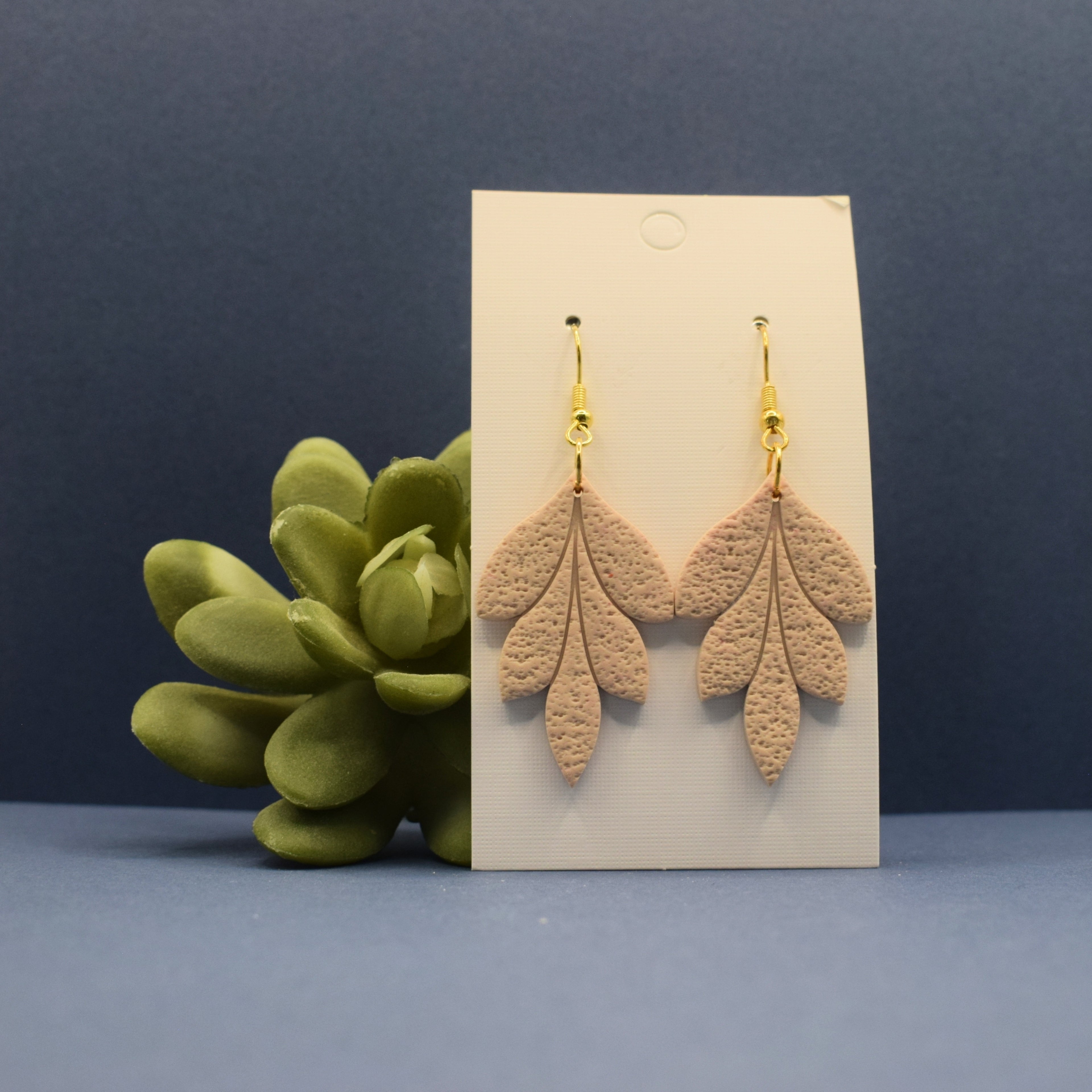 Leaf Cluster Polymer Clay Earrings
