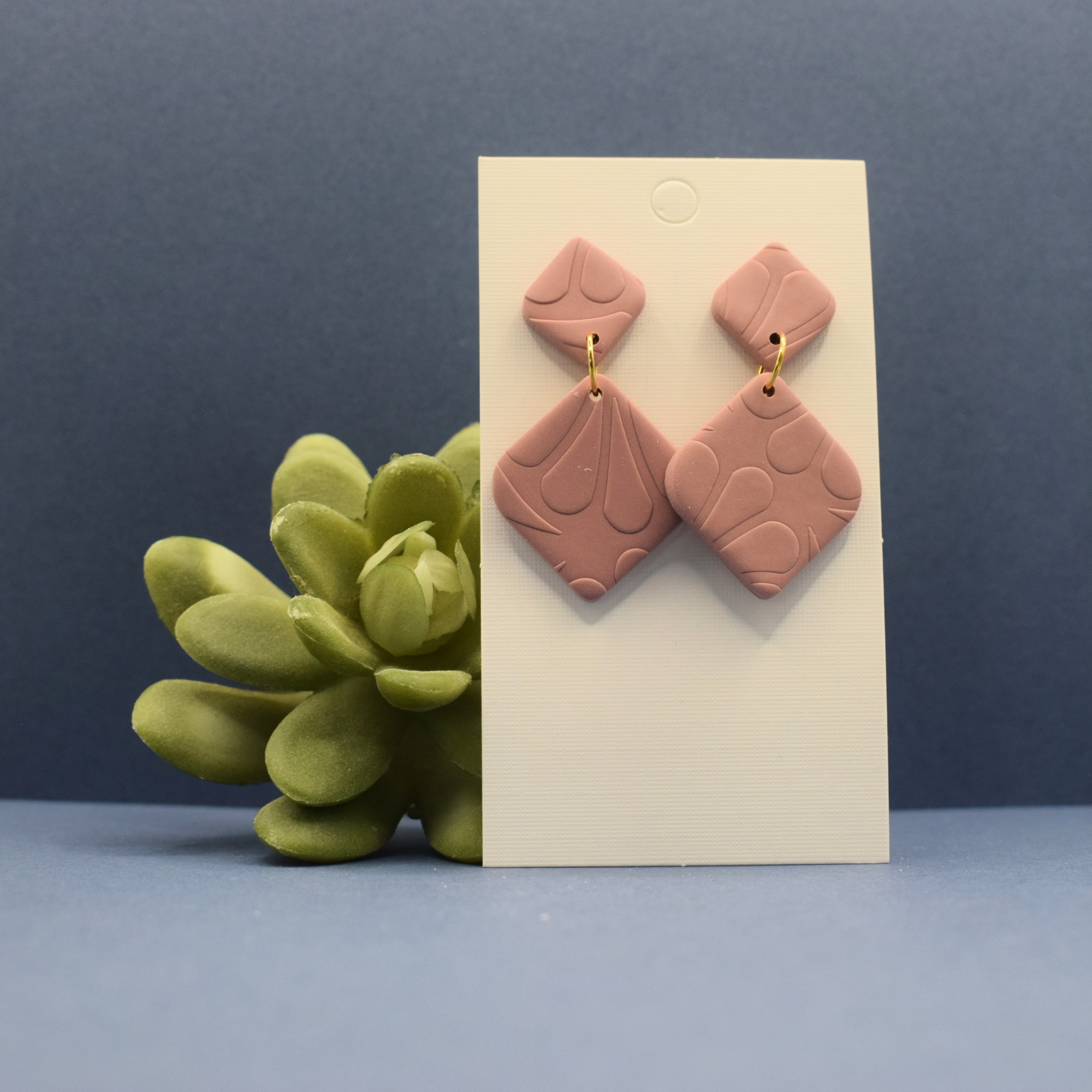 Shell Fan Drop Polymer Clay Earrings