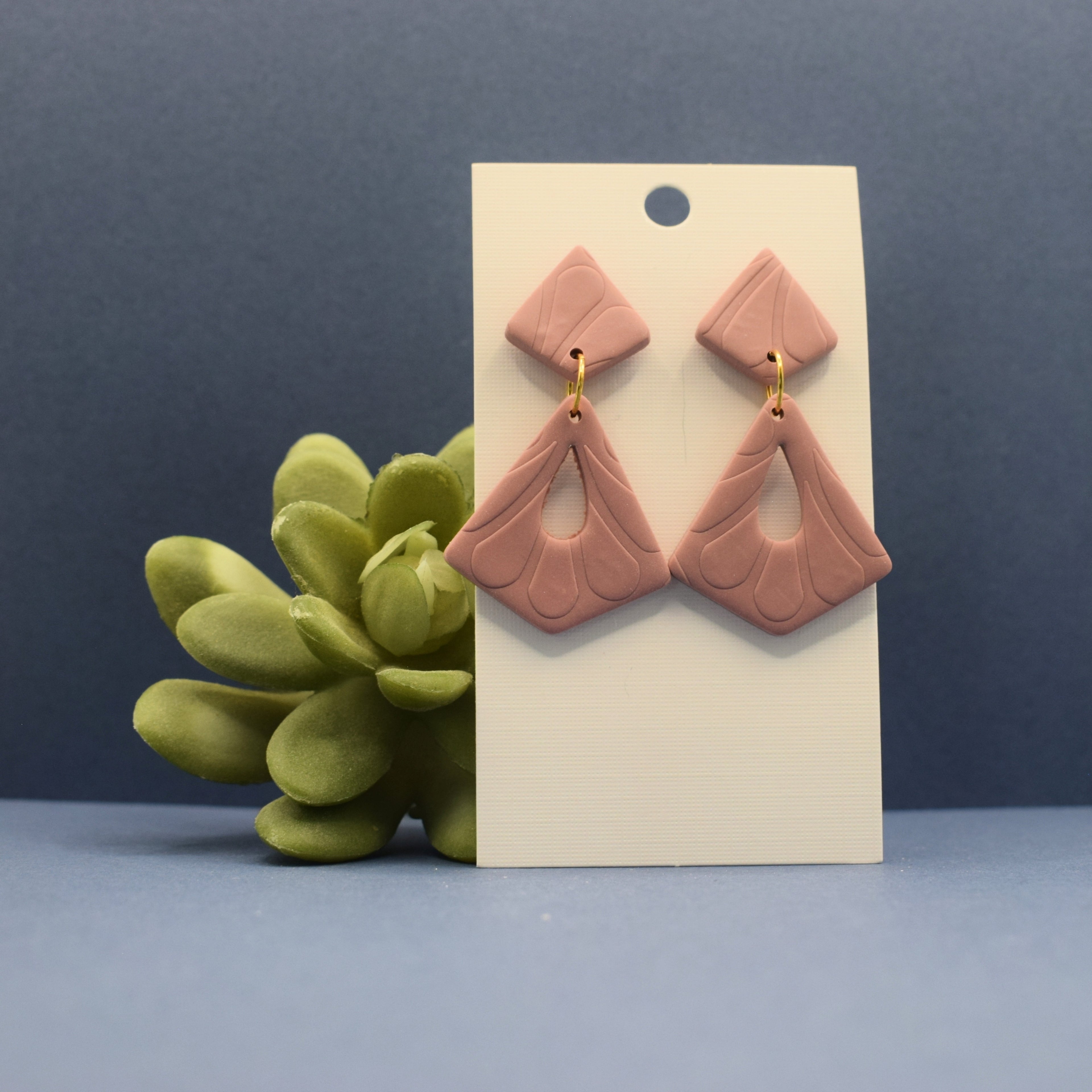 Fan Drop Polymer Clay Earrings