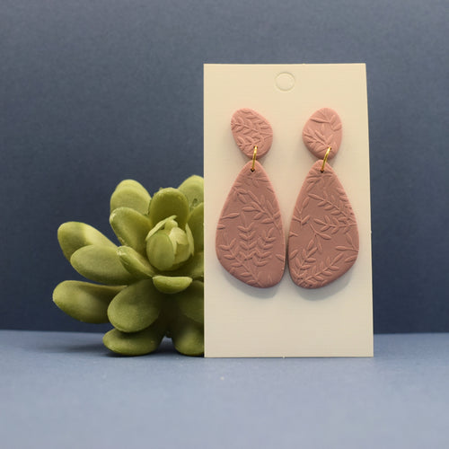 Botanical Pebble Polymer Clay Earrings