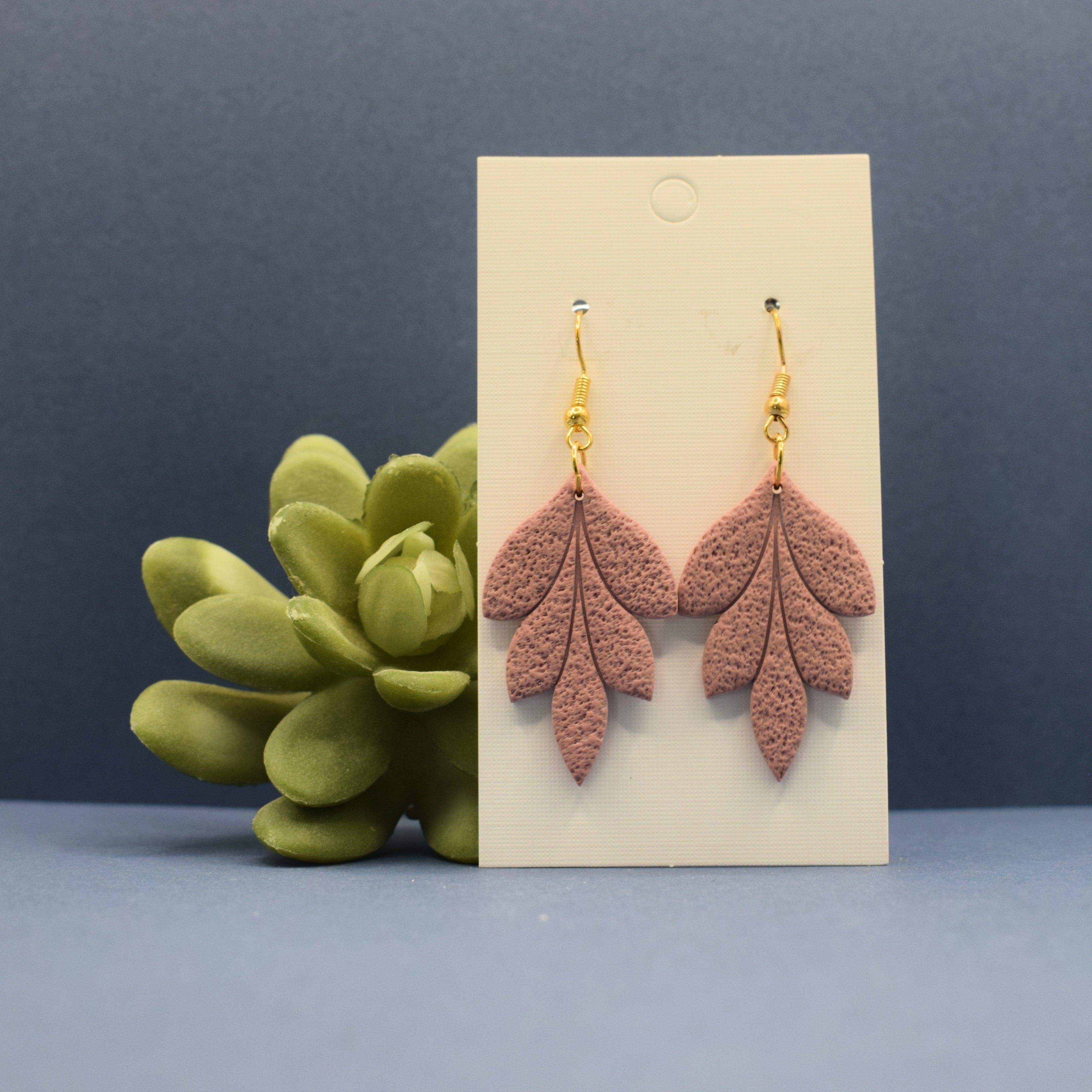 Leaf Cluster Polymer Clay Earrings