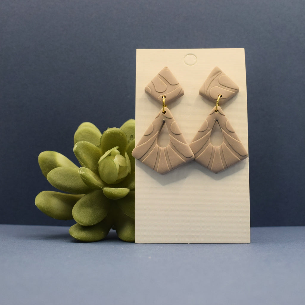 Fan Drop Polymer Clay Earrings
