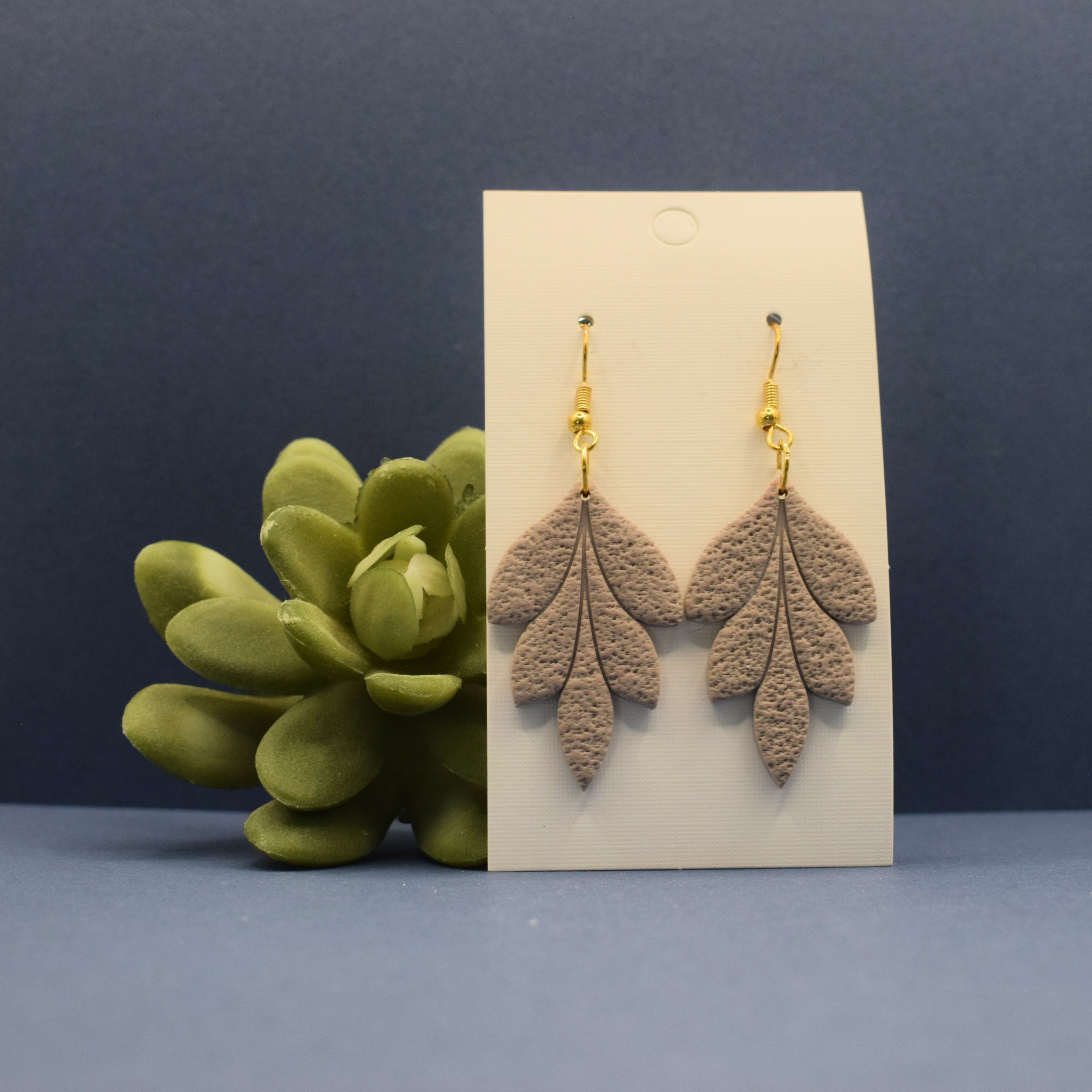 Leaf Cluster Polymer Clay Earrings