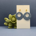 Botanical Hoop Drop Polymer Clay Earrings