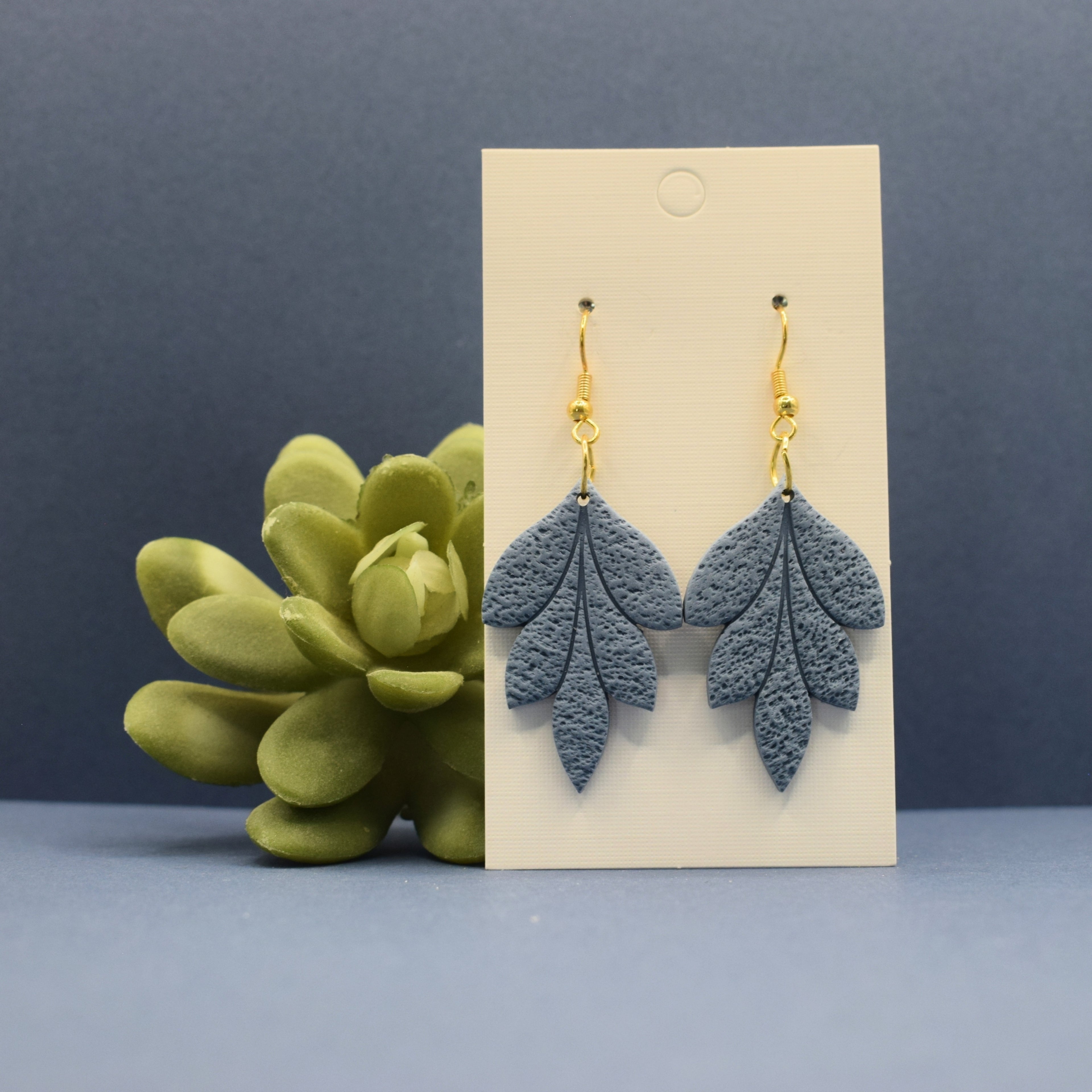 Leaf Cluster Polymer Clay Earrings