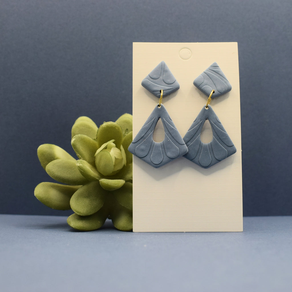 Fan Drop Polymer Clay Earrings
