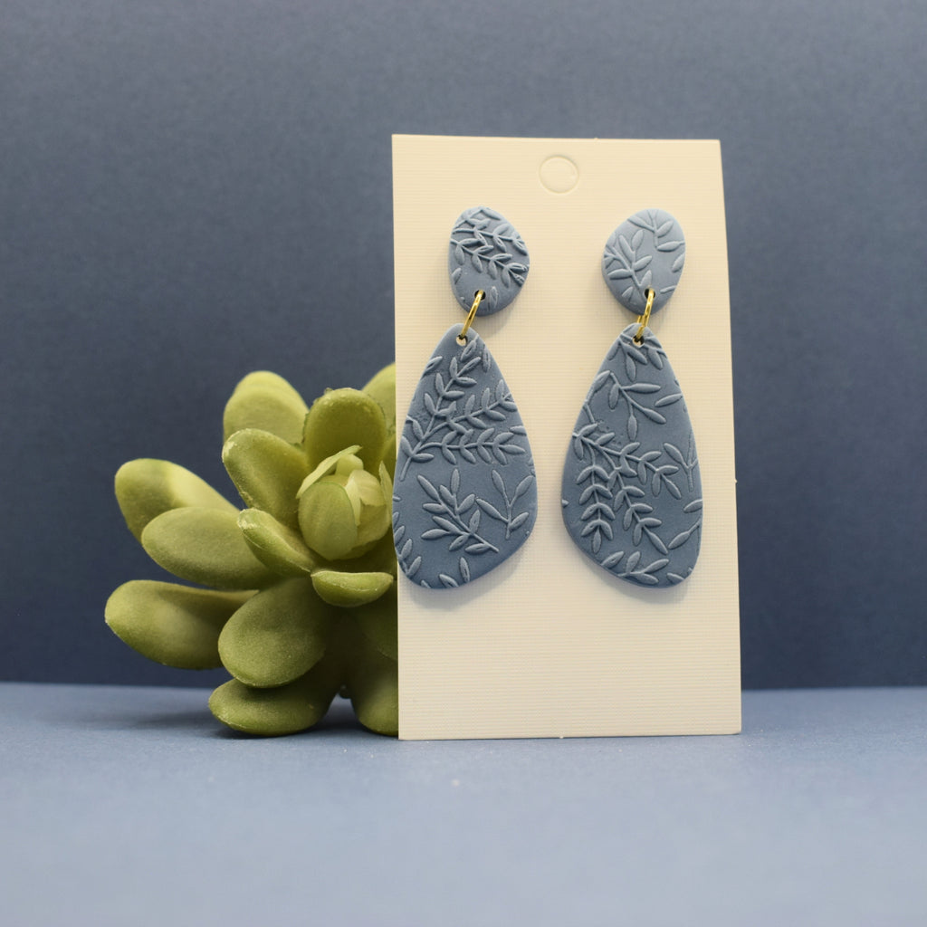 Botanical Pebble Polymer Clay Earrings