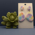 Terrazzo Pebble Drop Earrings Pastel – handmade polymer clay pebble drop earrings in soft pastel colours