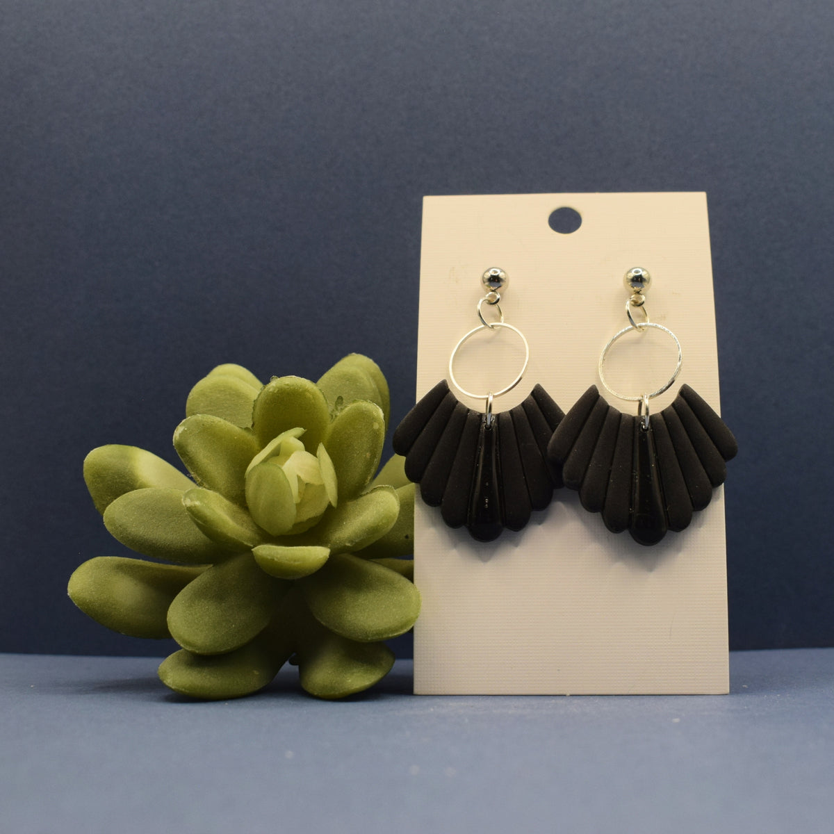 Fan Drop Hoop Earrings