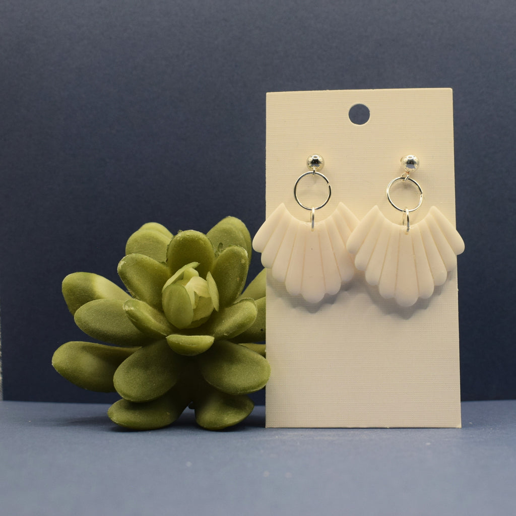 Fan Drop Hoop Earrings