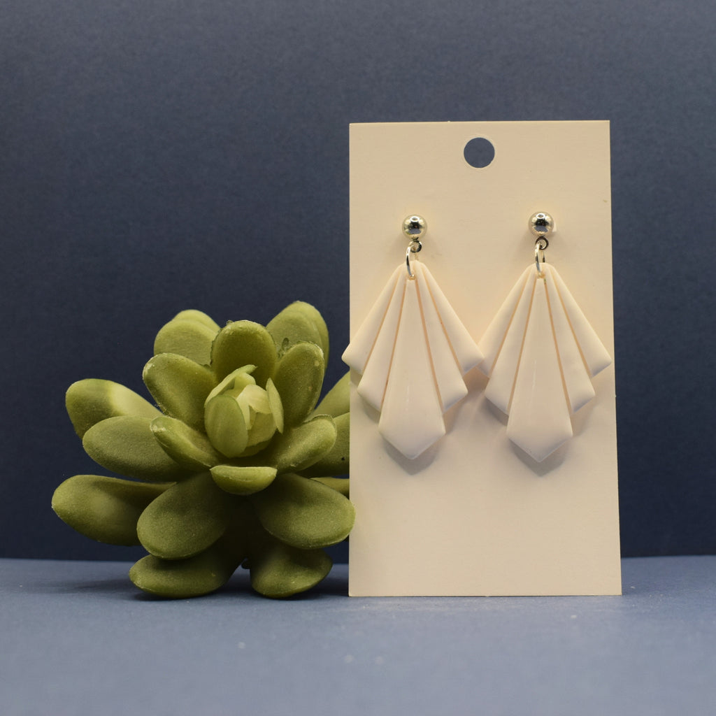 Pleated Fan Drop Earrings