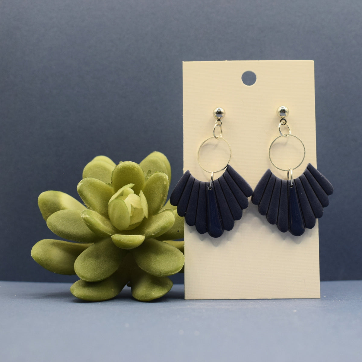 Fan Drop Hoop Earrings