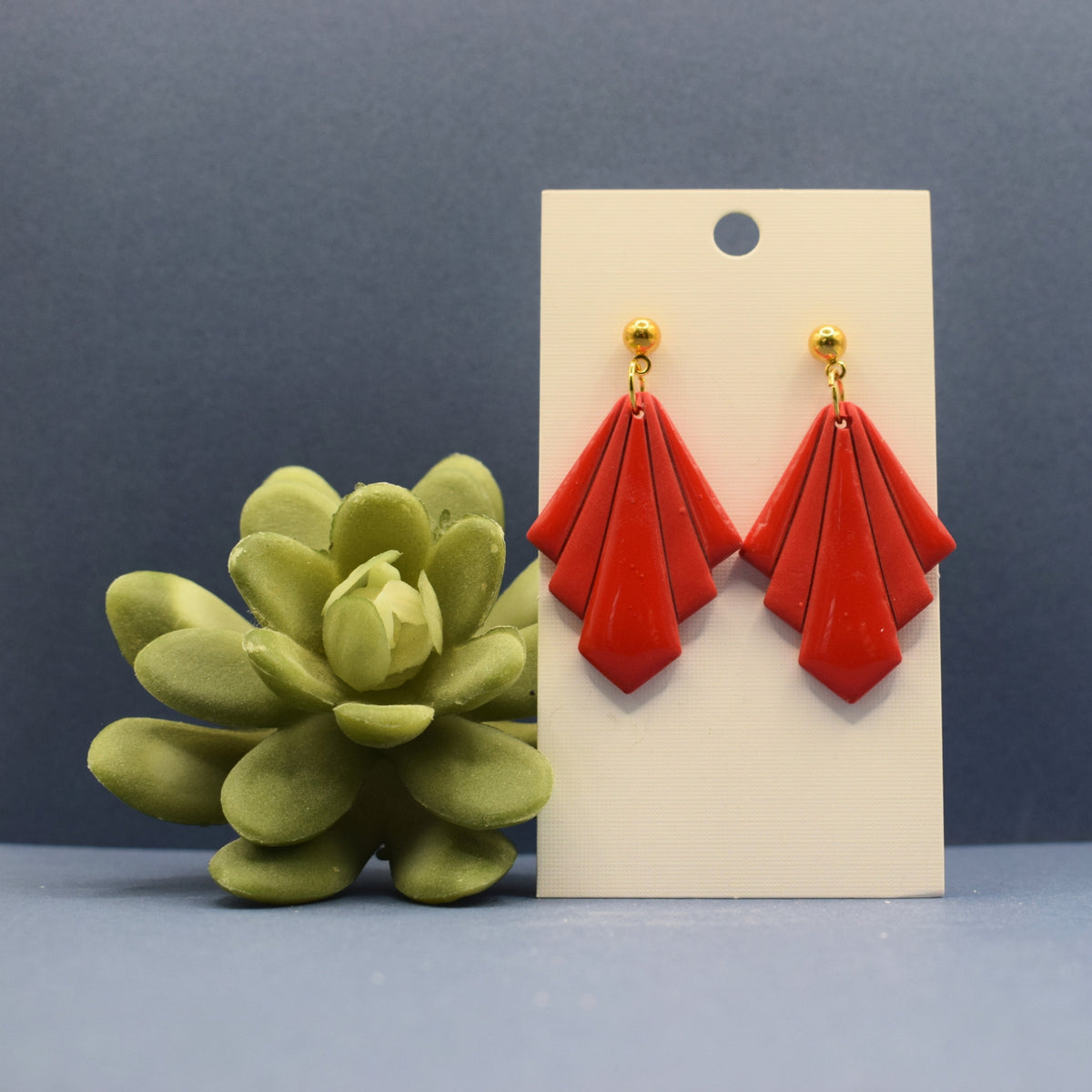 Pleated Fan Drop Earrings