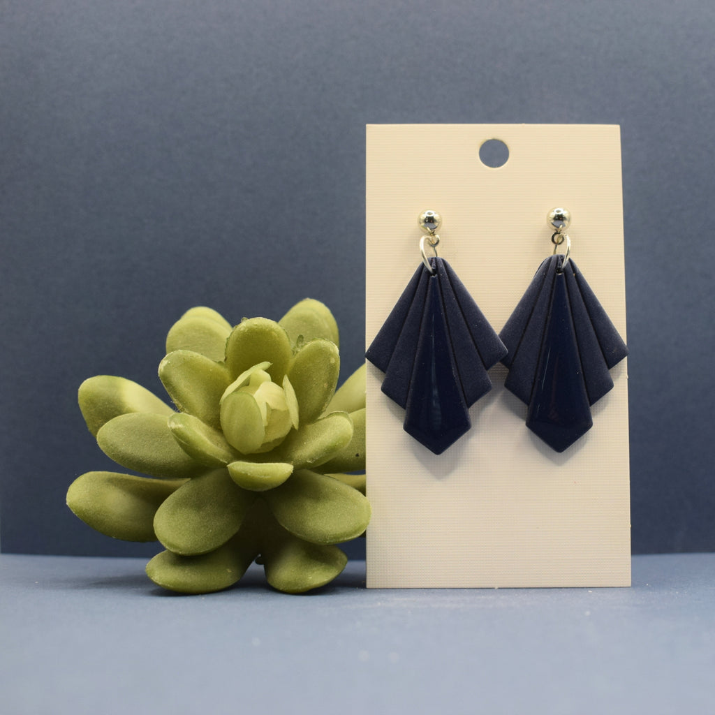 Pleated Fan Drop Earrings
