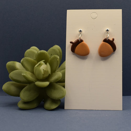 Acorn Dangle Earrings - Toffee