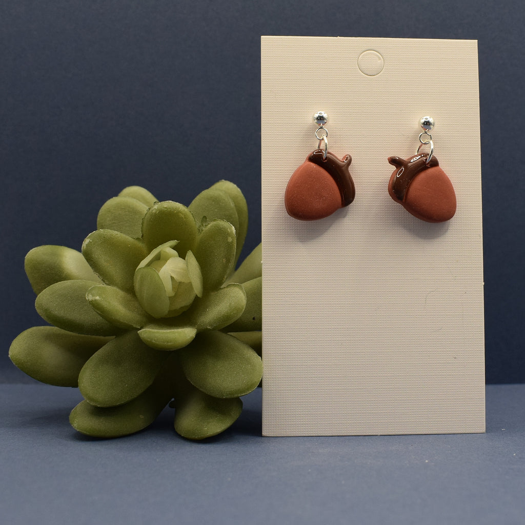 Acorn Dangle Earrings - Terracotta