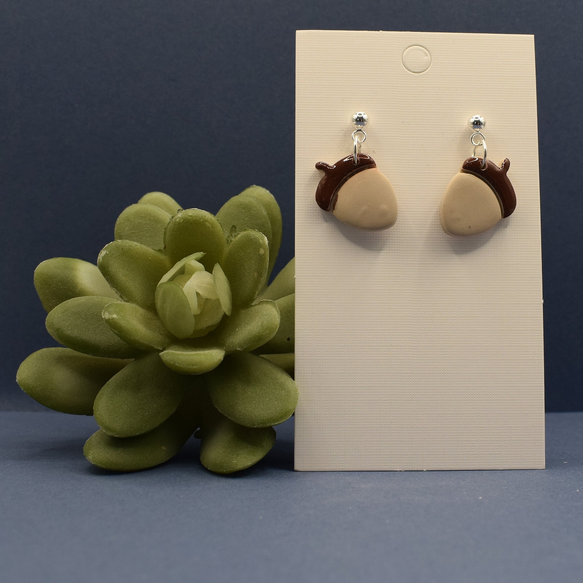 Acorn Dangle Earrings - Cream