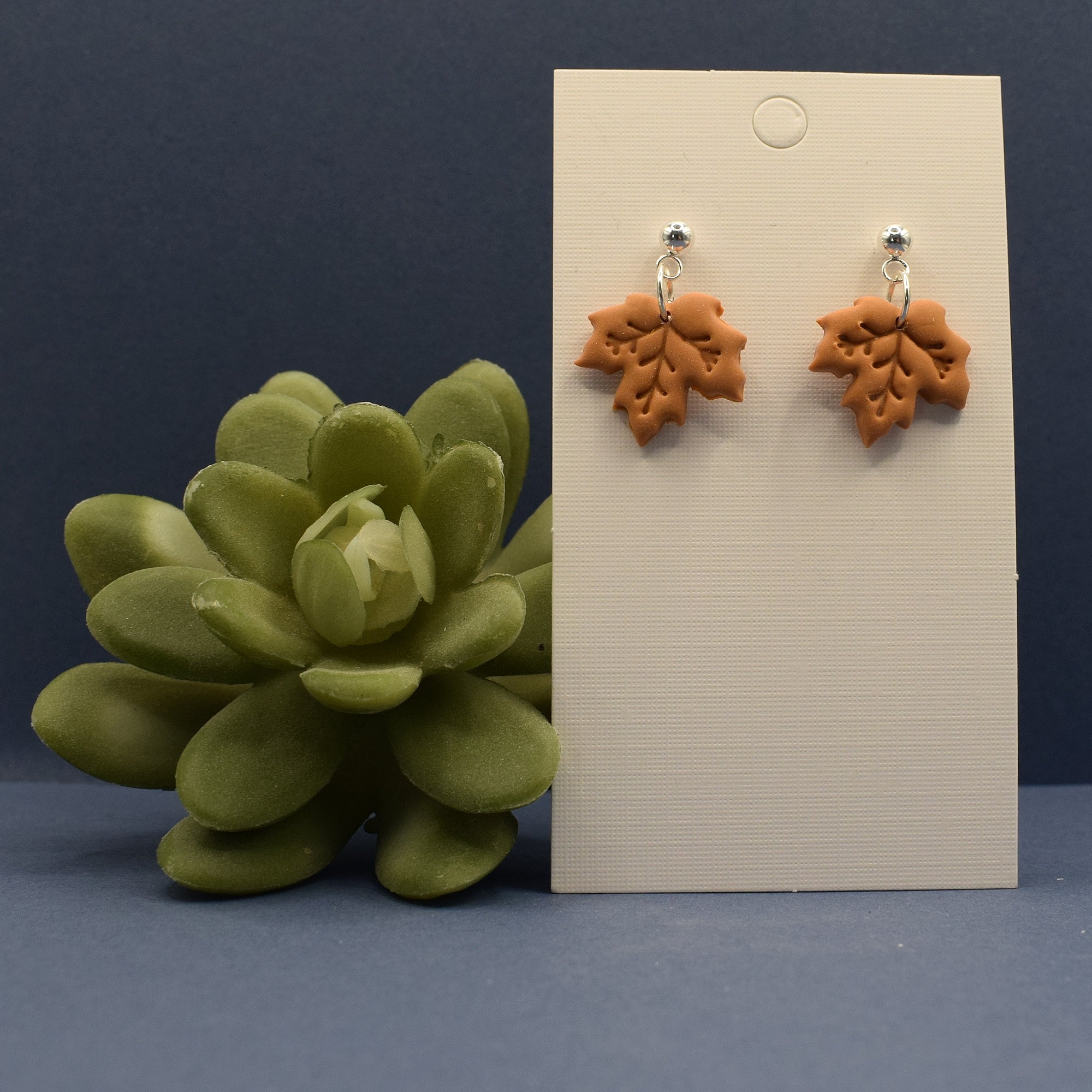 Maple Leaf Dangle Earrings - Toffee