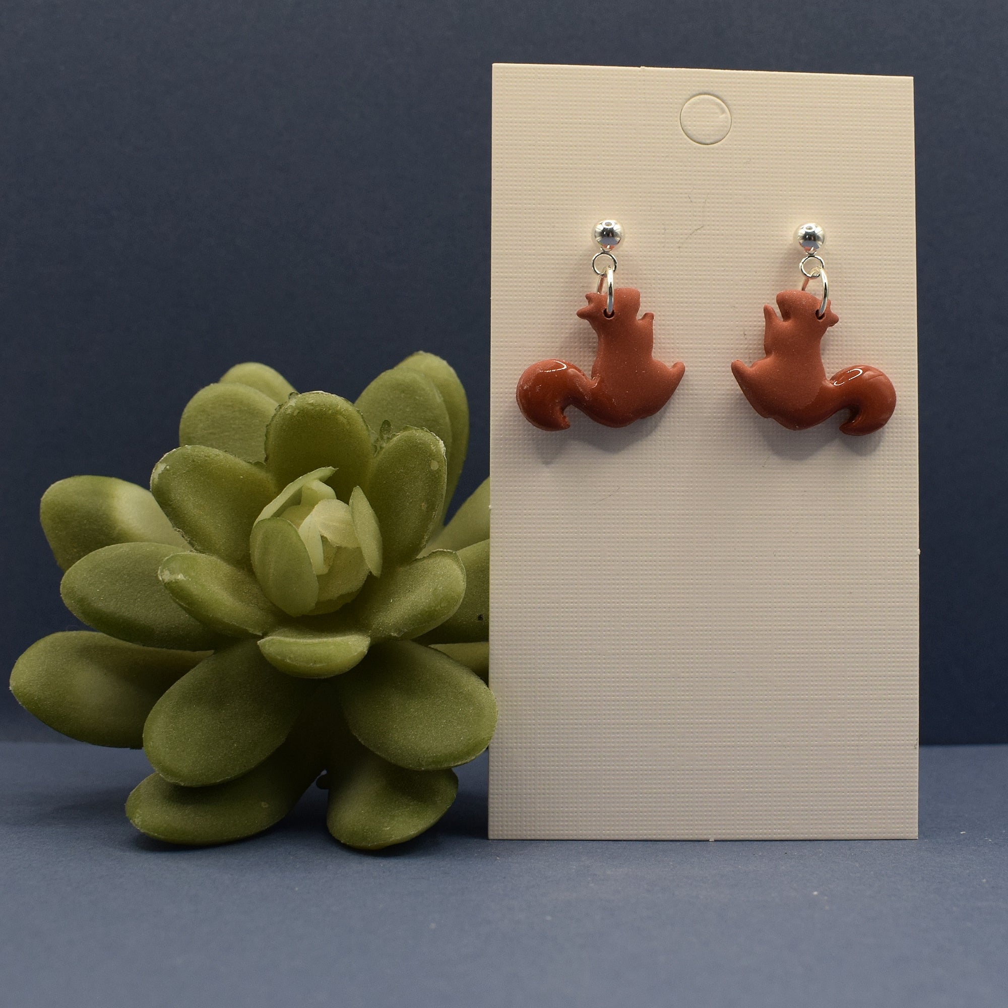 Squirrel Dangle Earrings - Terracotta