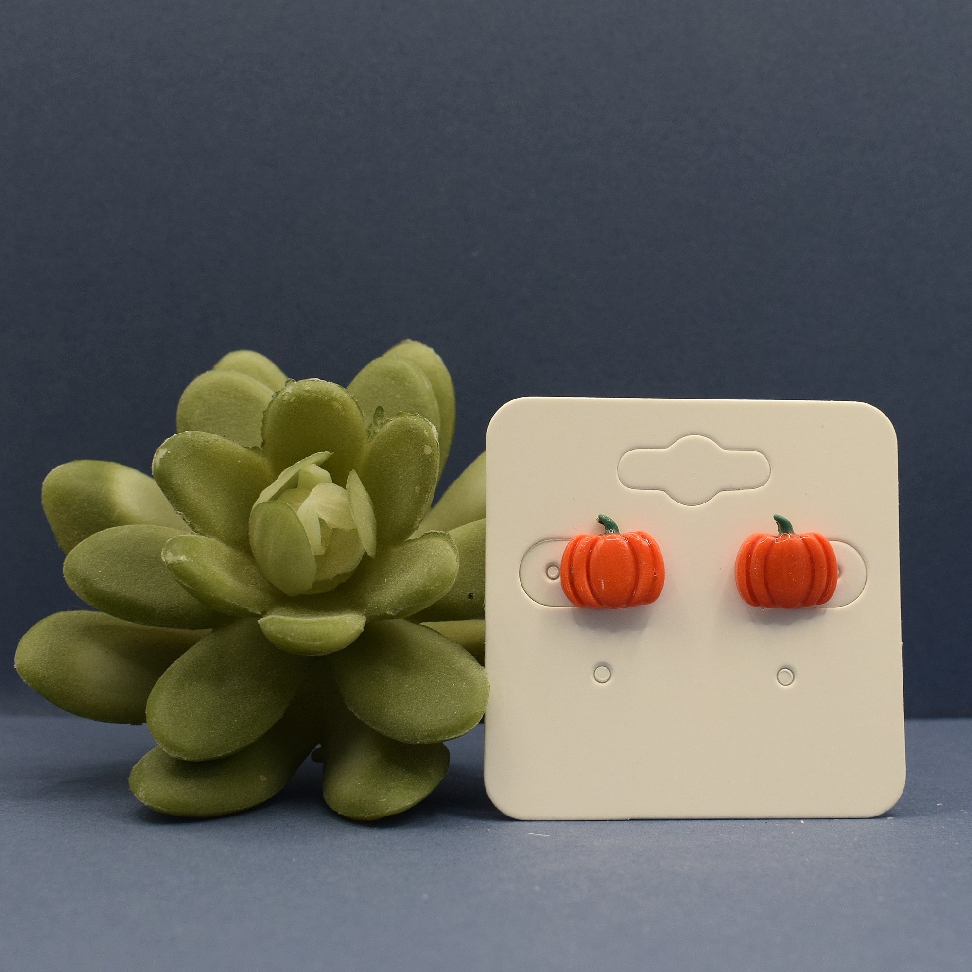Pumpkin Stud Earrings - Terracotta