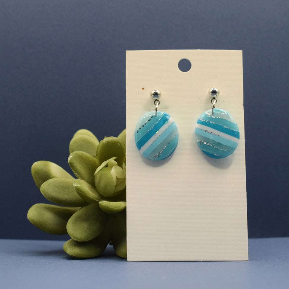 Candy Stripes — Oval Earrings